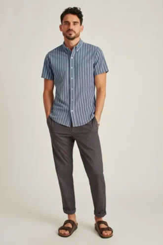 Camicia a maniche corte in maglia Oxford