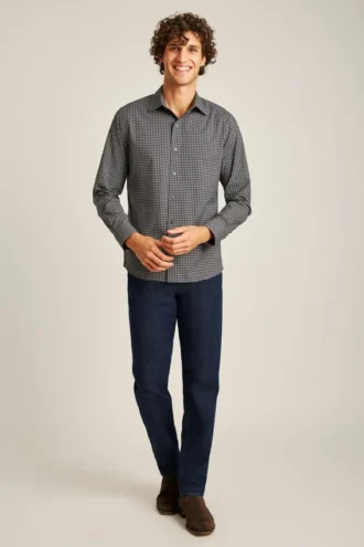 Camicia da ufficio e da cena – Camicia button-down da indossare fuori dai pantaloni