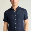 Camicia da uomo a maniche corte con bottoni di Bonobos | Stile Montauk raffinato