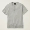 Camicia Henley in cotone e canapa a maniche corte con tre bottoni