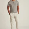 Camicia Henley in lino a maniche corte
