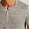 Camicia Henley in lino a maniche corte