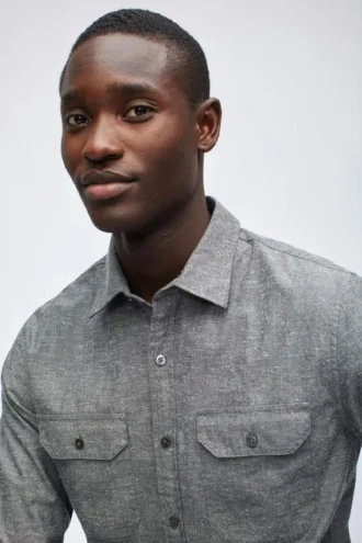 Camicia in chambray screziato