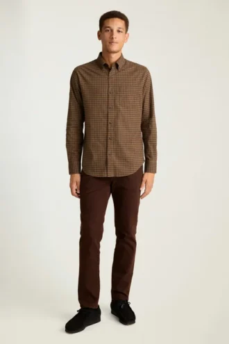 Camicia in flanella leggera elasticizzata