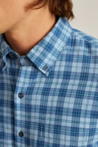 Camicia in flanella leggera elasticizzata