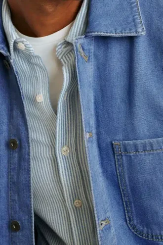 Camicia oversize in denim di canapa