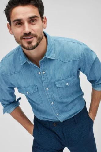 Camicia western in denim