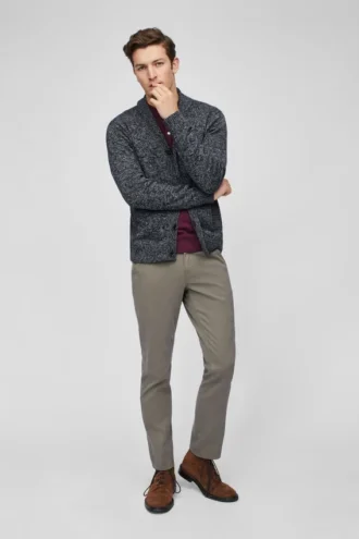 Cardigan a scialle in cotone e cashmere