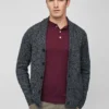 Cardigan a scialle in cotone e cashmere