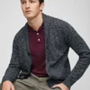 Cardigan a scialle in cotone e cashmere