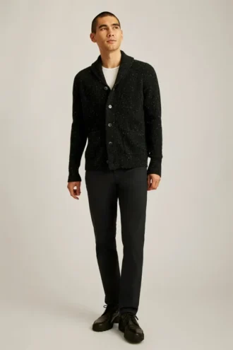 Cardigan con collo a scialle in Donegal