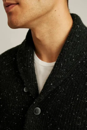 Cardigan con collo a scialle in Donegal