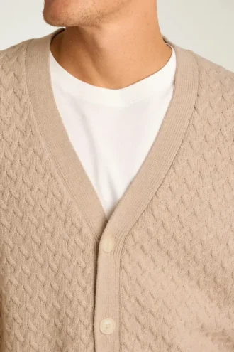 Cardigan da uomo a maglia intrecciata di Bonobos | Misto merino in stile tradizionale