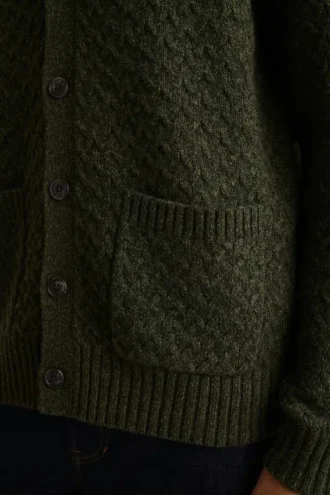 Cardigan da uomo a maglia intrecciata di Bonobos | Misto merino in stile tradizionale