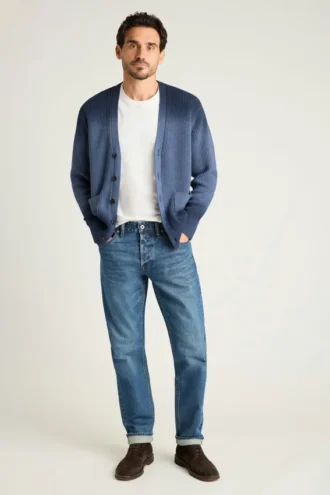 Cardigan da uomo in cashmere di Bonobos | Maglia in misto cotone con effetto dip-dye