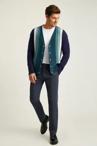 Cardigan retrò in cotone e cashmere