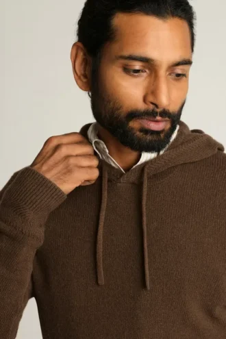 Felpa con cappuccio in cashmere italiano