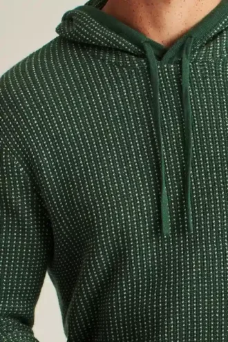 Felpa con cappuccio in cotone e cashmere