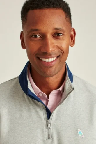 Felpa elasticizzata con mezza zip