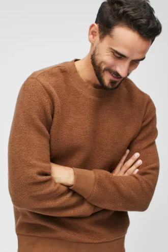 Felpa in pile con collo rotondo