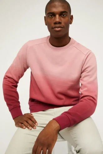 Felpa in pile spazzolato con collo rotondo