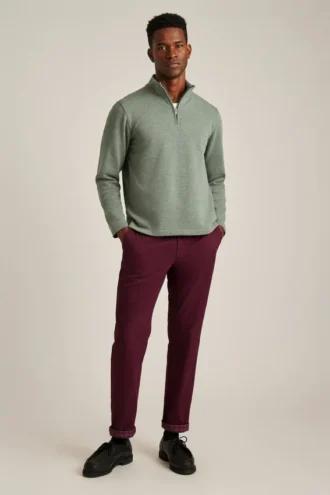 Felpa testurizzata con mezza zip