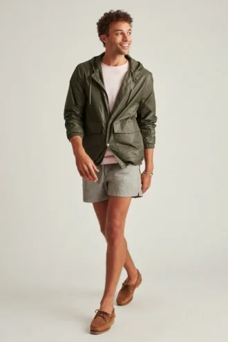 Giacca antipioggia in nylon riciclato