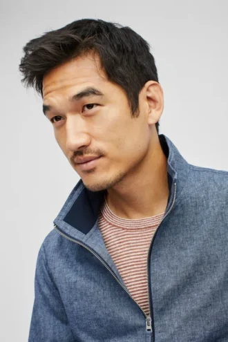 Giacca bomber in chambray