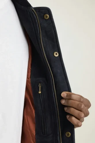 Giacca bomber in pelle scamosciata