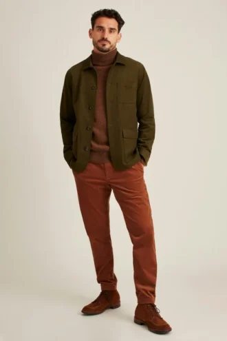 Giacca da lavoro in cotone italiano scamosciato