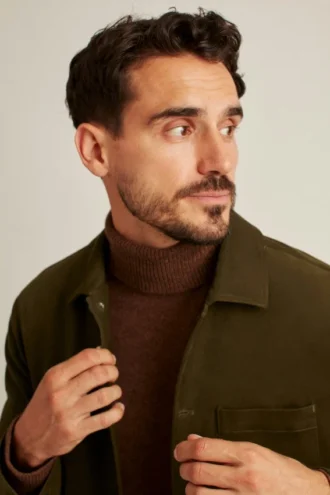 Giacca da lavoro in cotone italiano scamosciato