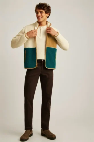 Giacca in pile a pelo lungo