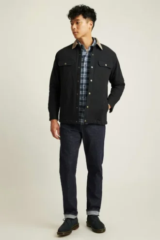 Giacca in tela foderata in pile Teddy