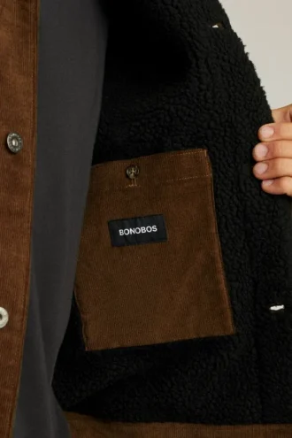 Giacca in velluto a coste con fodera in sherpa