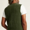 Gilet in maglia a trecce di lana