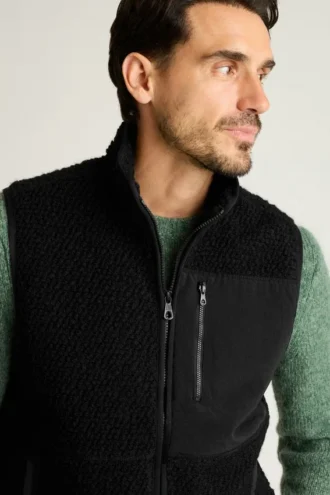 Gilet in pile da uomo di Bonobos | Stile retrò con il comfort del pile caldo