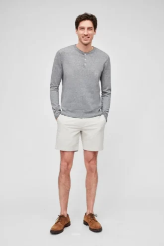 Henley in cotone e lino