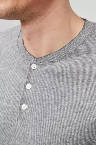 Henley in cotone e lino