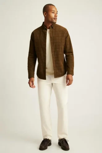 La camicia in corduroy elasticizzato