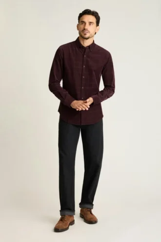 La camicia in corduroy elasticizzato