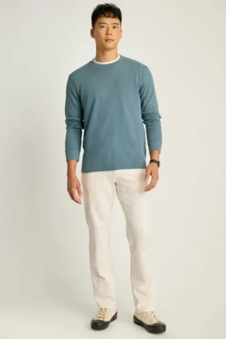 Maglia a collo rotondo con trama a nido d’ape