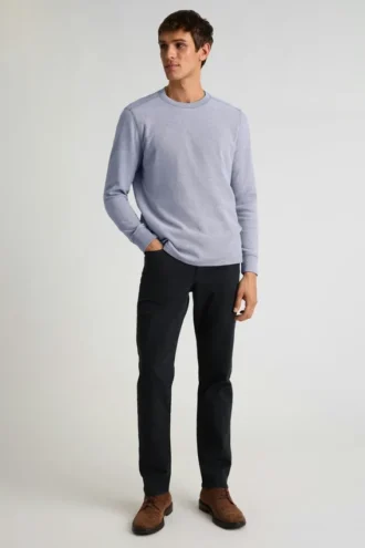 Maglia a collo rotondo con trama a nido d’ape