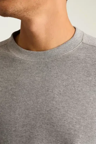 Maglia a collo rotondo con trama a nido d’ape