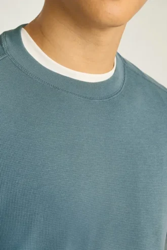 Maglia a collo rotondo con trama a nido d’ape