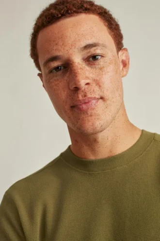 Maglia a girocollo con trama a nido d’ape