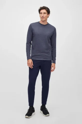 Maglia a girocollo leggera in tessuto waffle