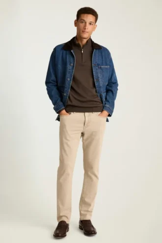 Maglia in cotone e cashmere lavabile con zip a un quarto