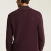 Maglia in cotone e cashmere lavabile con zip a un quarto