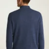 Maglia in cotone e cashmere lavabile con zip a un quarto
