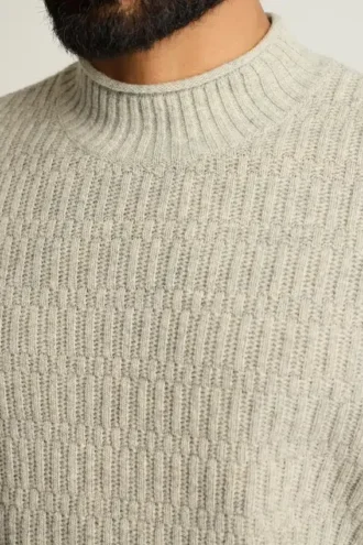 Maglione a collo alto in misto merino